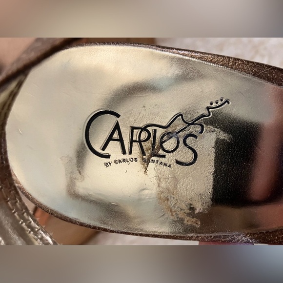 Carlos Santana “Hope” Peep-Toe Slingback Stiletto Heels Bronze Gold  Size 9 M - Picture 6 of 7